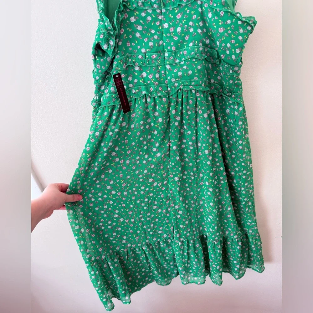 NWT Green Ditsy Floral Ruffle Midi Dress Size XL (15-17 Juniors) Spring - Picture 9 of 11